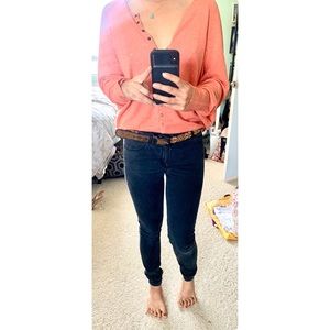 Free People black embroidered belt